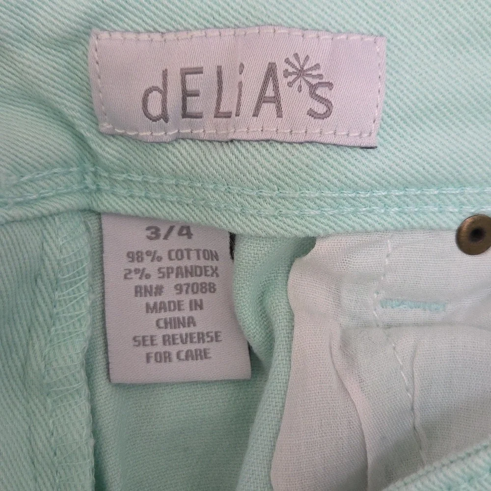 Y2K Delia's | Mint Green Capri Taylor Fit Jeans Juniors Size 3/4